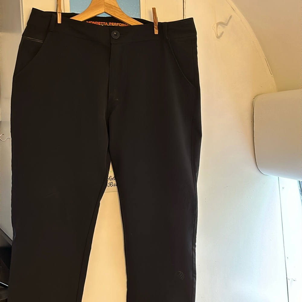 Men’s black stretchy causal pants. Size L.  Like new condition.